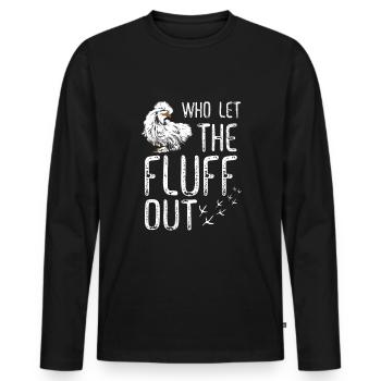 Silkie chicken - Men's Premium Organic Long Sleeve Shirt - black - Front - Nico (187cm)