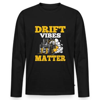 Funny forklift operator - Men's Premium Organic Long Sleeve Shirt - black - Front - Nico (187cm)
