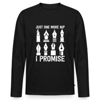 Stylo - T-shirt manches longues Premium bio Homme - noir - Devant - Nico (187cm)