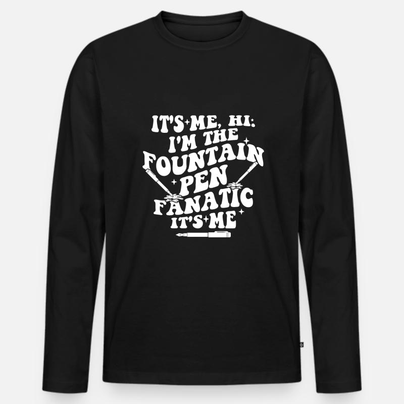 Fountain pen - Männer Premium Bio Langarmshirt - Schwarz