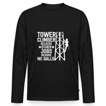Stylo - T-shirt manches longues Premium bio Homme - noir - Devant - Nico (187cm)