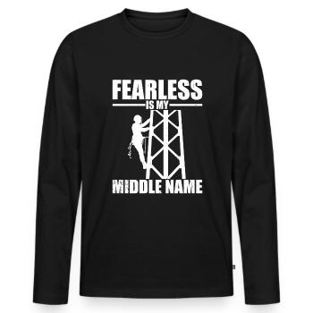 Stylo - T-shirt manches longues Premium bio Homme - noir - Devant - Nico (187cm)
