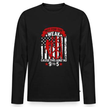 Stylo - T-shirt manches longues Premium bio Homme - noir - Devant - Nico (187cm)