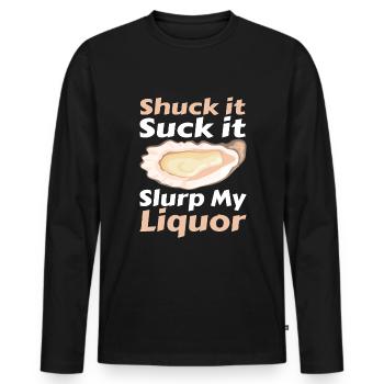 Lustige Austern Austernliebhaber Auster - Männer Premium Bio Langarmshirt - Schwarz - Vorne - Nico (187cm)