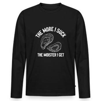 Lustige Austern Austernliebhaber Auster - Männer Premium Bio Langarmshirt - Schwarz - Vorne - Nico (187cm)