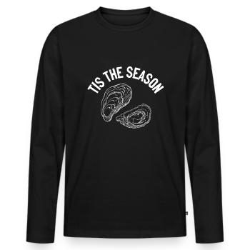 Drôles d’huîtres amateurs d’huîtres - T-shirt manches longues Premium bio Homme - noir - Devant - Nico (187cm)