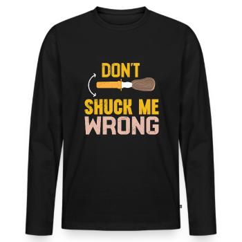 Lustige Austern Austernliebhaber Auster - Männer Premium Bio Langarmshirt - Schwarz - Vorne - Nico (187cm)