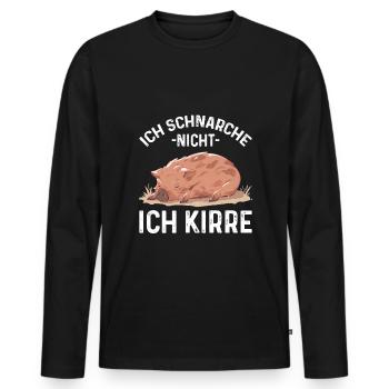 Hunter Hunting Wild Boar - Men's Premium Organic Long Sleeve Shirt - black - Front - Nico (187cm)
