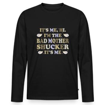 Drôles d’huîtres amateurs d’huîtres - T-shirt manches longues Premium bio Homme - noir - Devant - Nico (187cm)