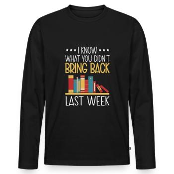 Library Assistant Library Assistant - Men's Premium Organic Long Sleeve Shirt - black - Front - Nico (187cm)