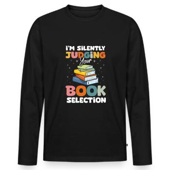 Library Assistant Library Assistant - Men's Premium Organic Long Sleeve Shirt - black - Front - Nico (187cm)