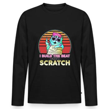 DJ Disc jockey Turntable - Männer Premium Bio Langarmshirt - Schwarz - Vorne - Nico (187cm)