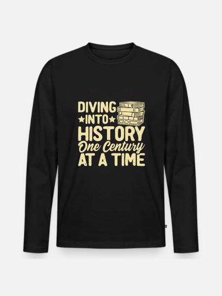 Historian - Men's Premium Organic Long Sleeve Shirt - black