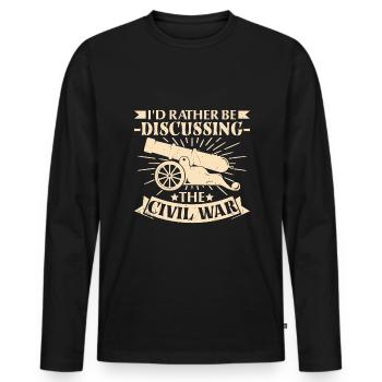Historien - T-shirt manches longues Premium bio Homme - noir - Devant - Nico (187cm)