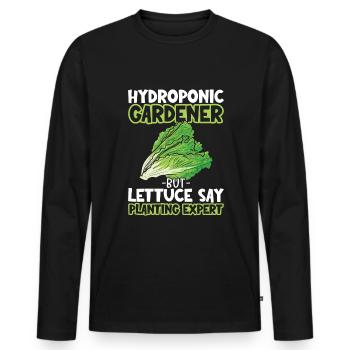 Hydroponics indoor horticulture - Men's Premium Organic Long Sleeve Shirt - black - Front - Nico (187cm)