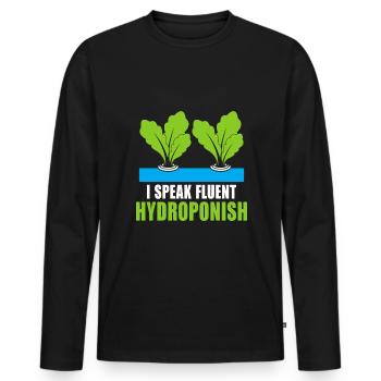 Hydroponics indoor horticulture - Men's Premium Organic Long Sleeve Shirt - black - Front - Nico (187cm)