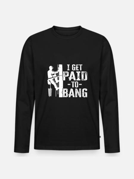 Stahlarbeiter Bauarbeiter - Männer Premium Bio Langarmshirt - Schwarz