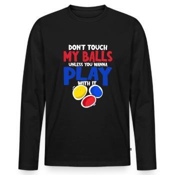 Jongler - T-shirt manches longues Premium bio Homme - noir - Devant - Nico (187cm)