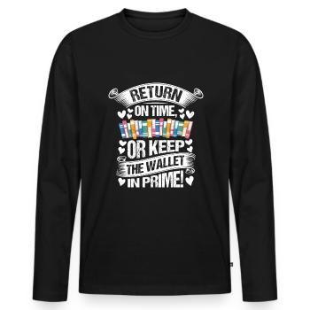 Library Assistant Library Assistant - Men's Premium Organic Long Sleeve Shirt - black - Front - Nico (187cm)