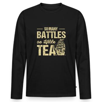 Historien - T-shirt manches longues Premium bio Homme - noir - Devant - Nico (187cm)
