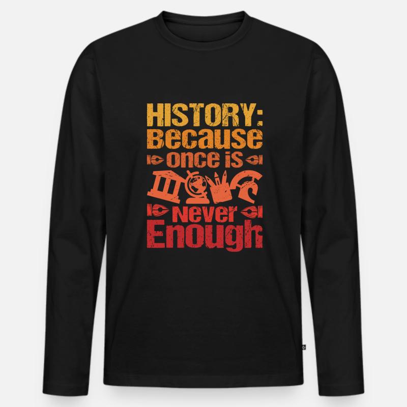 Historiker - Männer Premium Bio Langarmshirt - Schwarz