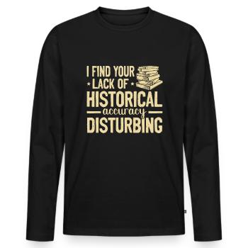 Historien - T-shirt manches longues Premium bio Homme - noir - Devant - Nico (187cm)