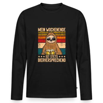 Drôle de bière disant parti Booze Dictons - T-shirt manches longues Premium bio Homme - noir - Devant - Nico (187cm)