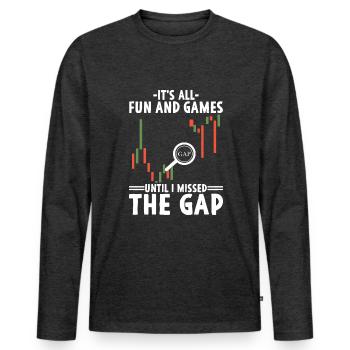 Trading Stocks Stock Market Trader Stock Chart - Men's Premium Organic Long Sleeve Shirt - heather anthracite - Front - Nico (187cm)