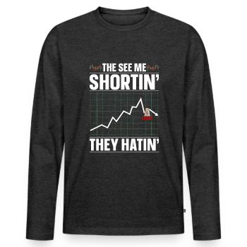 Trading Stocks Stock Market Trader Stock Chart - Men's Premium Organic Long Sleeve Shirt - heather anthracite - Front - Nico (187cm)
