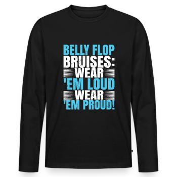 Belly flop - Men's Premium Organic Long Sleeve Shirt - black - Front - Nico (187cm)