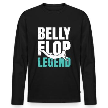 Belly flop - Men's Premium Organic Long Sleeve Shirt - black - Front - Nico (187cm)