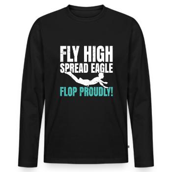 Belly flop - Men's Premium Organic Long Sleeve Shirt - black - Front - Nico (187cm)