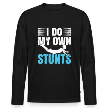 Belly flop - Men's Premium Organic Long Sleeve Shirt - black - Front - Nico (187cm)
