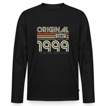 Original 1999 Vintage Vintage rétro anniversaire - T-shirt manches longues Premium bio Homme - noir - Devant - Nico (187cm)