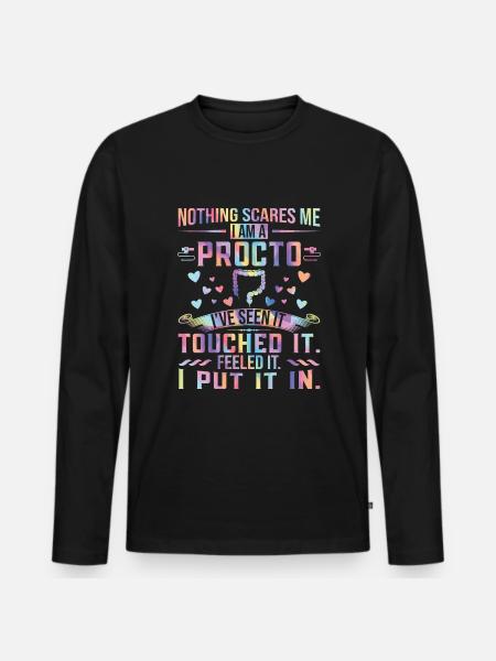 Endoscopy Proctologist Endo - Men's Premium Organic Long Sleeve Shirt - black