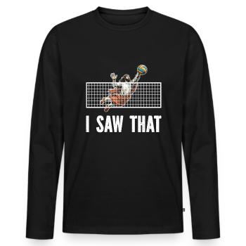 Funny volleyball player - Men's Premium Organic Long Sleeve Shirt - black - Front - Nico (187cm)