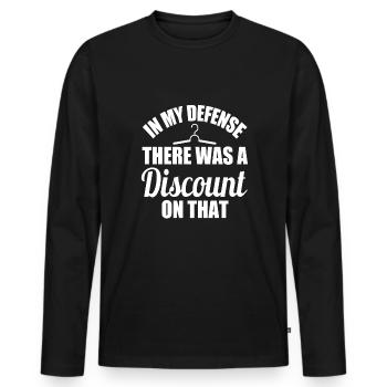 Thrifting Thrifter Thrift - Männer Premium Bio Langarmshirt - Schwarz - Vorne - Nico (187cm)