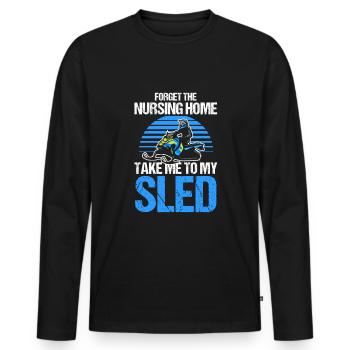 Snowmobiles - Men's Premium Organic Long Sleeve Shirt - black - Front - Nico (187cm)