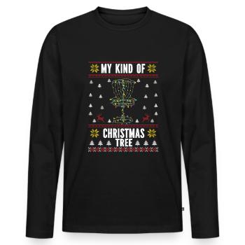Disc golf - Männer Premium Bio Langarmshirt - Schwarz - Vorne - Nico (187cm)