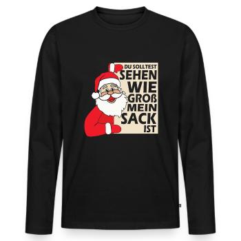 Weihnachtsshirt herren lustig - Männer Premium Bio Langarmshirt - Schwarz - Vorne - Nico (187cm)