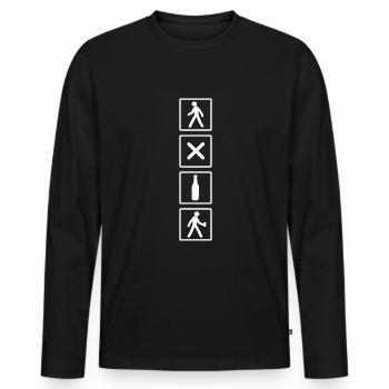 Biertrinker Geh mal Bier holen Löten - Männer Premium Bio Langarmshirt - Schwarz - Vorne - Nico (187cm)