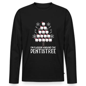 Hygiène dentaire Hygiéniste dentaire Nettoyage des dents - T-shirt manches longues Premium bio Homme - noir - Devant - Nico (187cm)