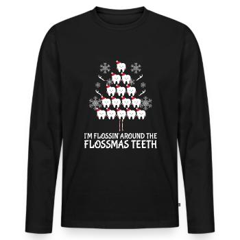 Hygiène dentaire Hygiéniste dentaire Nettoyage des dents - T-shirt manches longues Premium bio Homme - noir - Devant - Nico (187cm)