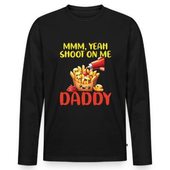 French Fries Junk food Ketchup - Männer Premium Bio Langarmshirt - Schwarz - Vorne - Nico (187cm)
