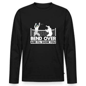 Funny volleyball player - Men's Premium Organic Long Sleeve Shirt - black - Front - Nico (187cm)