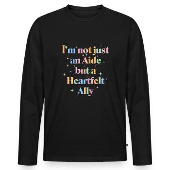 Aide à domicile - T-shirt manches longues Premium bio Homme - noir - Devant - Nico (187cm)