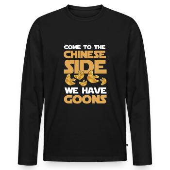 Lustiges Crab Rangoon - Männer Premium Bio Langarmshirt - Schwarz - Vorne - Nico (187cm)