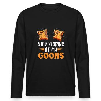 Funny Crab Rangoon - Men's Premium Organic Long Sleeve Shirt - black - Front - Nico (187cm)