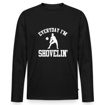 Funny volleyball player - Men's Premium Organic Long Sleeve Shirt - black - Front - Nico (187cm)