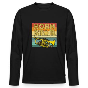 Mellophone Funny Mellophonist - Men's Premium Organic Long Sleeve Shirt - black - Front - Nico (187cm)